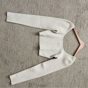 Babaton Cream Ribbed Top